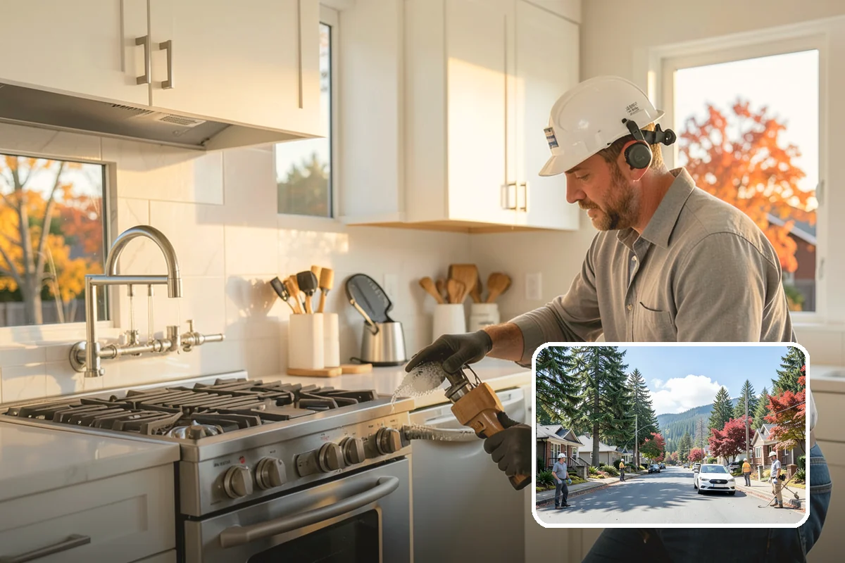 Kitchen Flooring Installation in Hunts Point, King County, WA - Materials chosen for spills and heavy traffic
