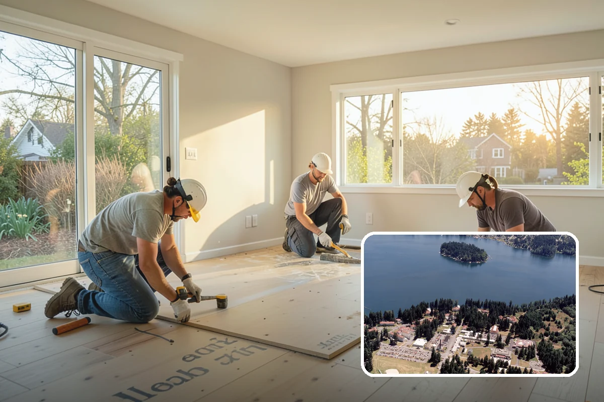 Kitchen Flooring Installation in Lakewood, Pierce County, WA - Materials chosen for spills and heavy traffic
