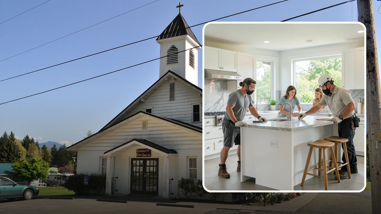Kitchen Island Installation in Concrete, Skagit County, WA - Designing and installing a kitchen island to add prep space, storage, and seating at the center of your kitchen.