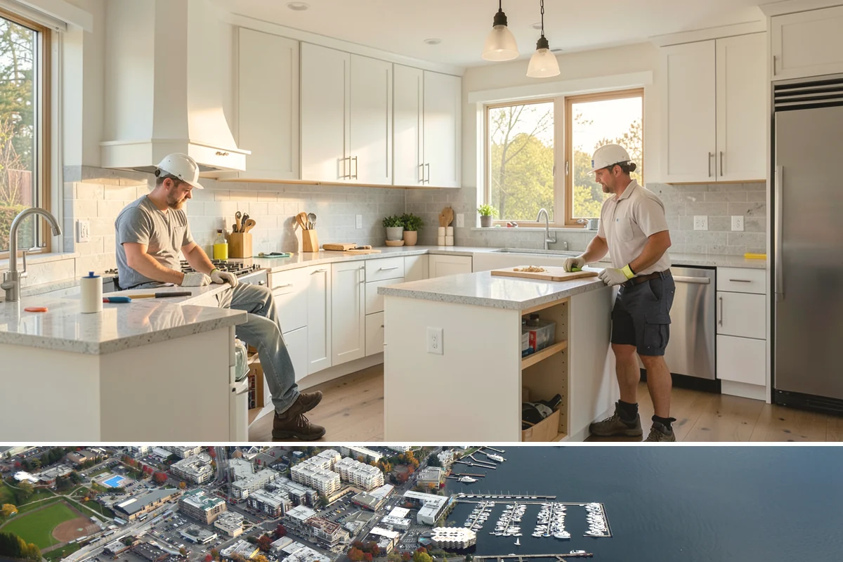 Kitchen Island Installation in Kirkland, King County, WA - Islands that involve plumbing or electrical are best scheduled when the broader kitchen is open, often in spring.