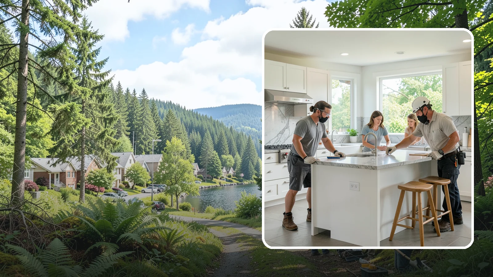 Kitchen Island Installation in Lake Forest Park, King County, WA - Designing and installing a kitchen island to add prep space, storage, and seating at the center of your kitchen.