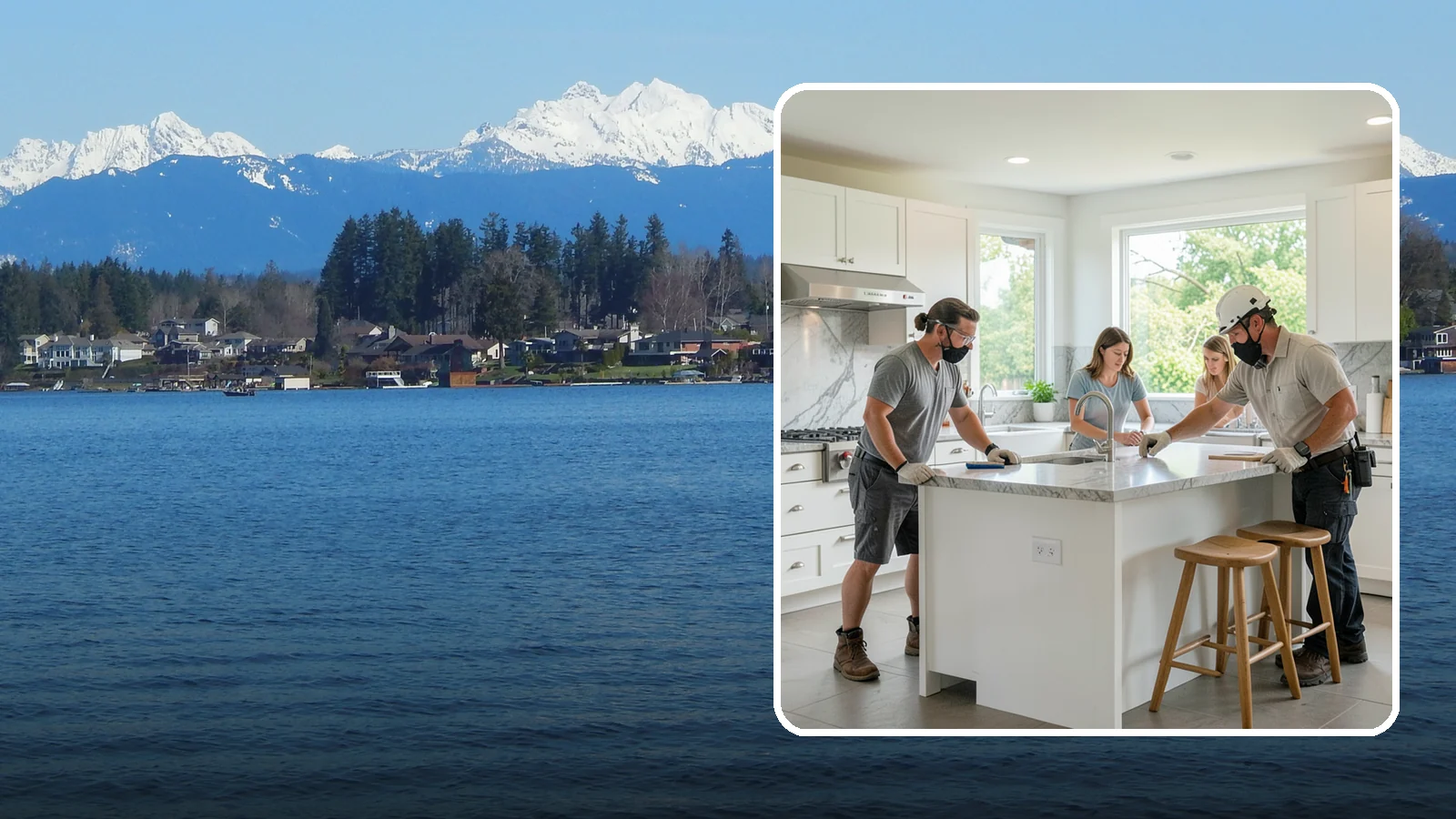 Kitchen Island Installation in Lake Stevens, Snohomish County, WA - Designing and installing a kitchen island to add prep space, storage, and seating at the center of your kitchen.