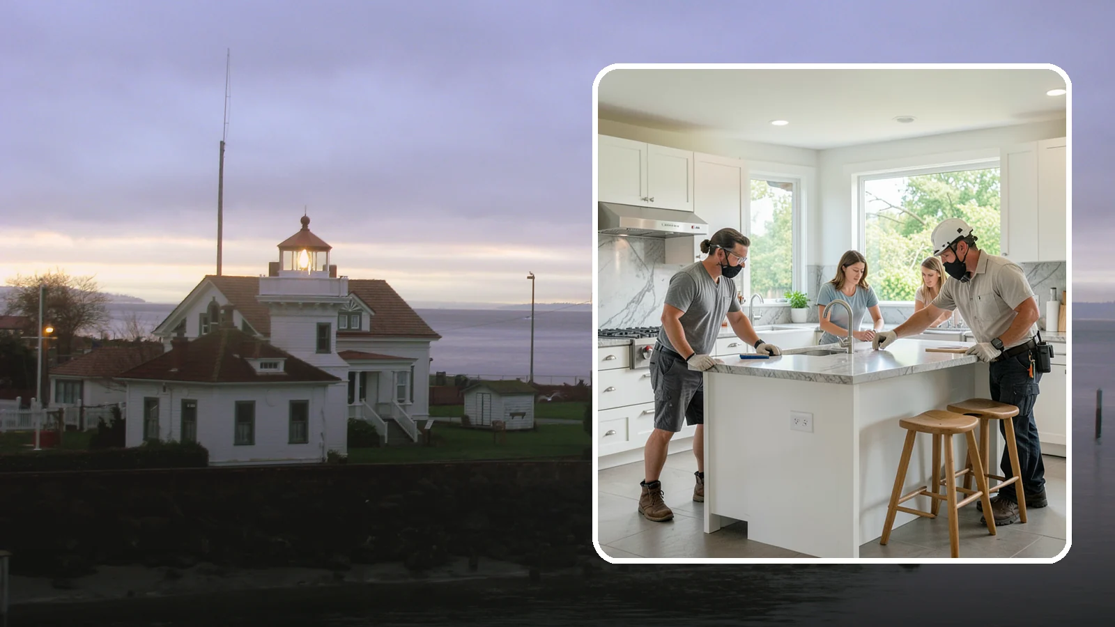 Kitchen Island Installation in Mukilteo, Snohomish County, WA - Designing and installing a kitchen island to add prep space, storage, and seating at the center of your kitchen.