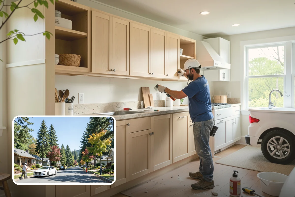 Kitchen Island Installation in Orting, Pierce County, WA - Added prep space and everyday storage