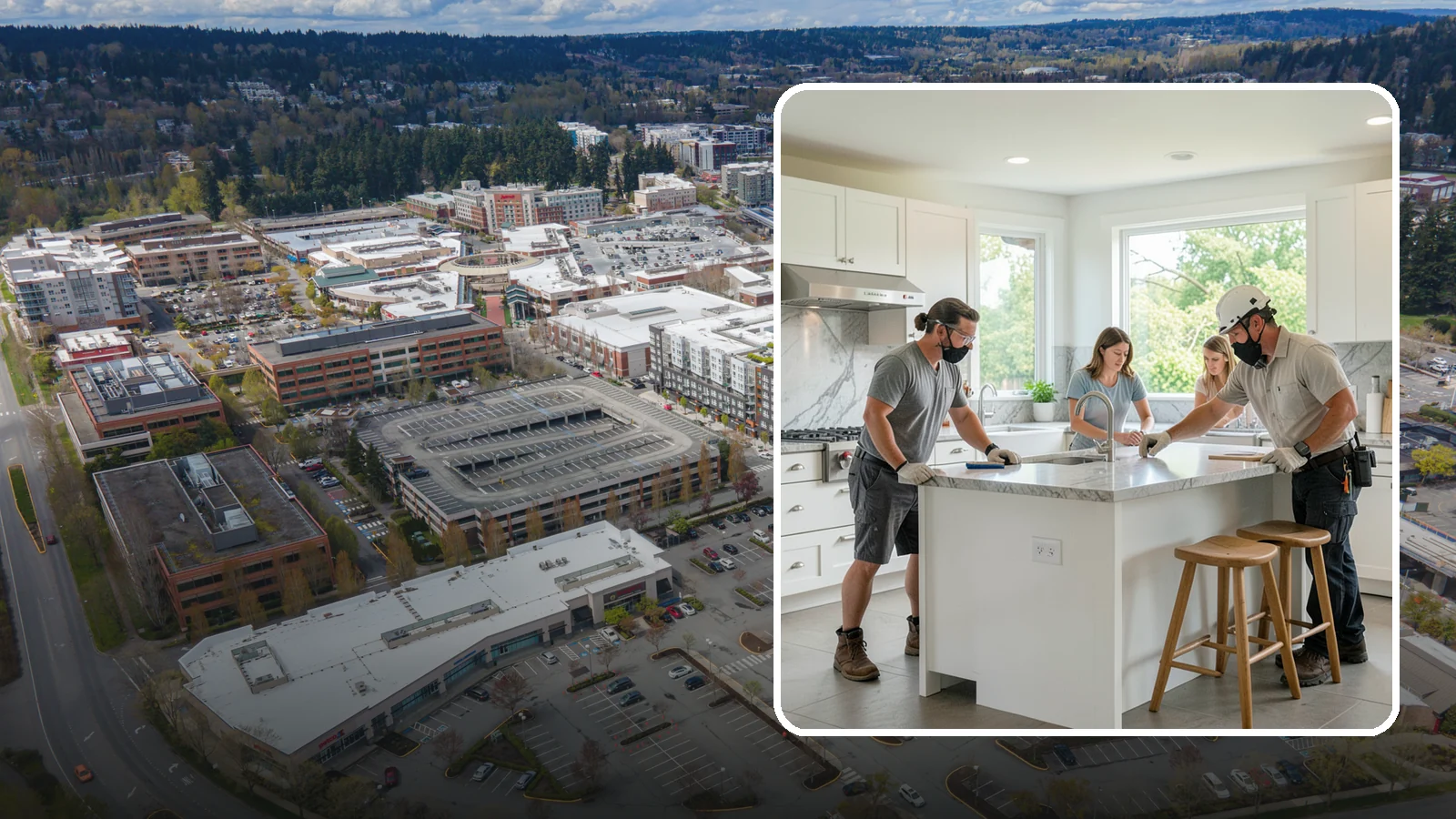 Kitchen Island Installation in Redmond, King County, WA - Designing and installing a kitchen island to add prep space, storage, and seating at the center of your kitchen.