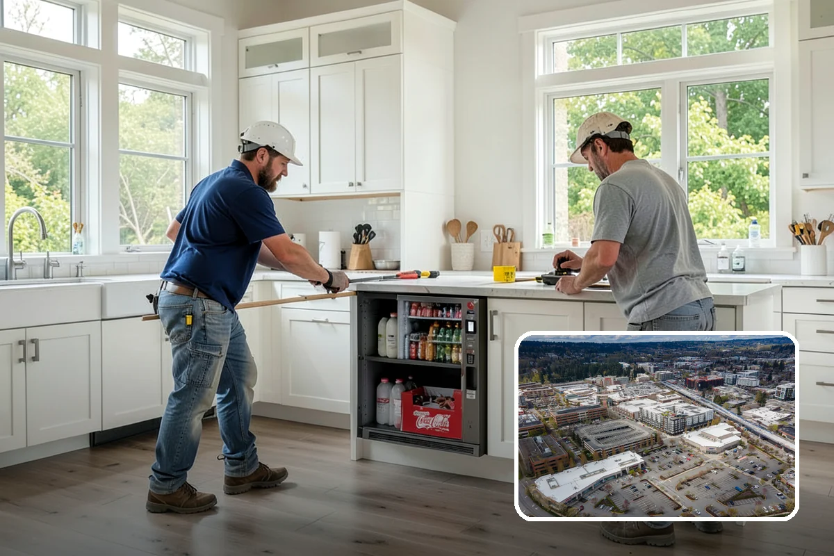 Kitchen Island Installation in Redmond, King County, WA - Added prep space and everyday storage