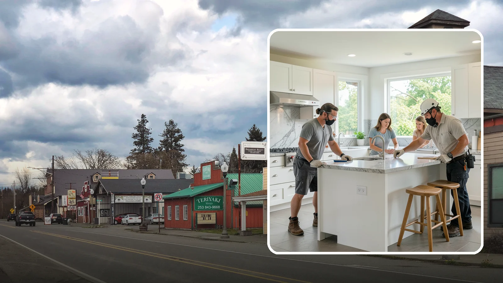 Kitchen Island Installation in Roy, Pierce County, WA - Designing and installing a kitchen island to add prep space, storage, and seating at the center of your kitchen.