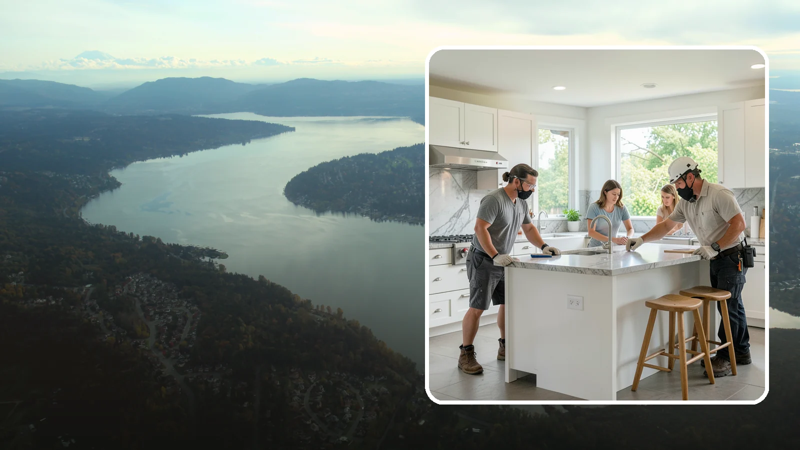 Kitchen Island Installation in Sammamish, King County, WA - Designing and installing a kitchen island to add prep space, storage, and seating at the center of your kitchen.