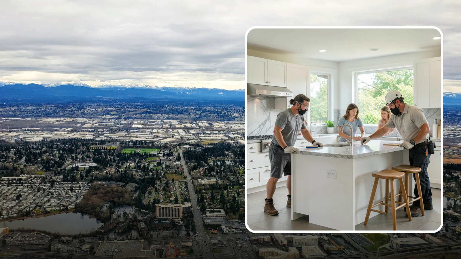 Kitchen Island Installation in SeaTac, King County, WA - Designing and installing a kitchen island to add prep space, storage, and seating at the center of your kitchen.
