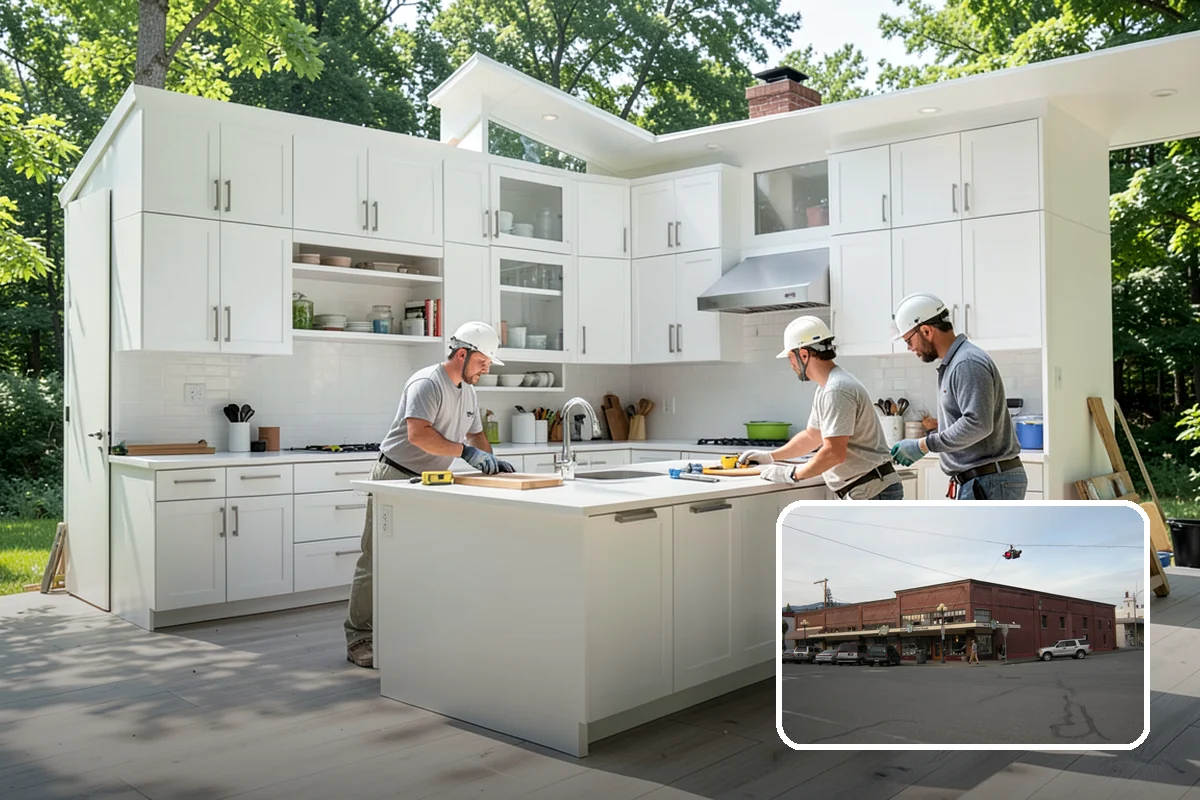 Kitchen Island Installation in Sedro-Woolley, Skagit County, WA - Added prep space and everyday storage