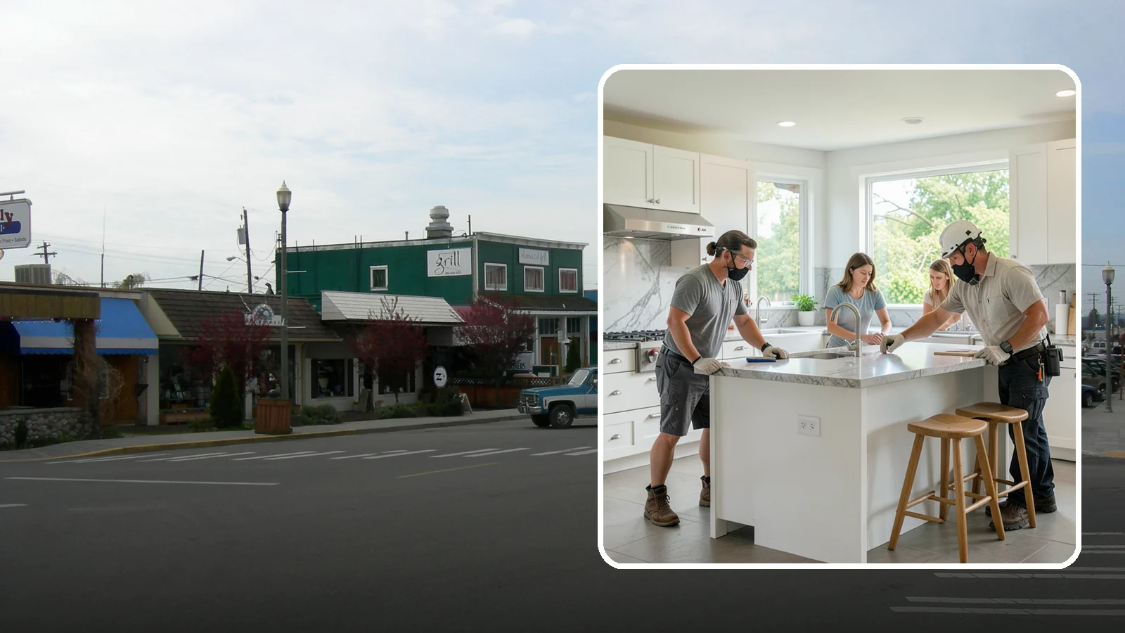 Kitchen Island Installation in Stanwood, Snohomish County, WA - Designing and installing a kitchen island to add prep space, storage, and seating at the center of your kitchen.