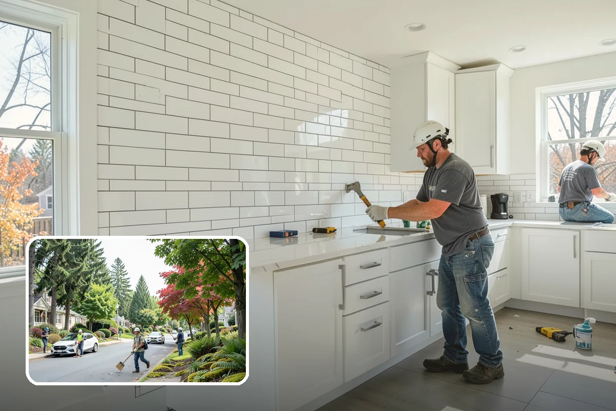 Kitchen Lighting Upgrade in Beaux Arts Village, King County, WA - Even, layered light across the kitchen