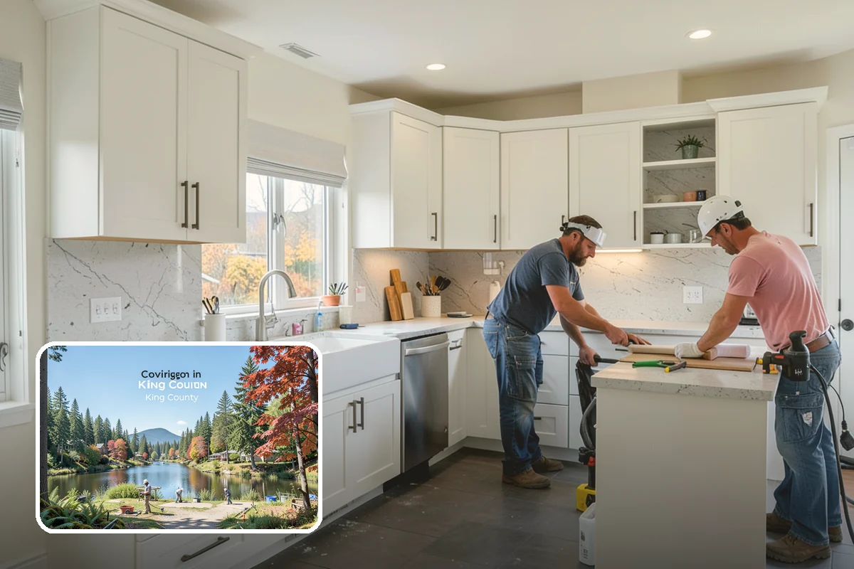 Kitchen Lighting Upgrade in Covington, King County, WA - Even, layered light across the kitchen
