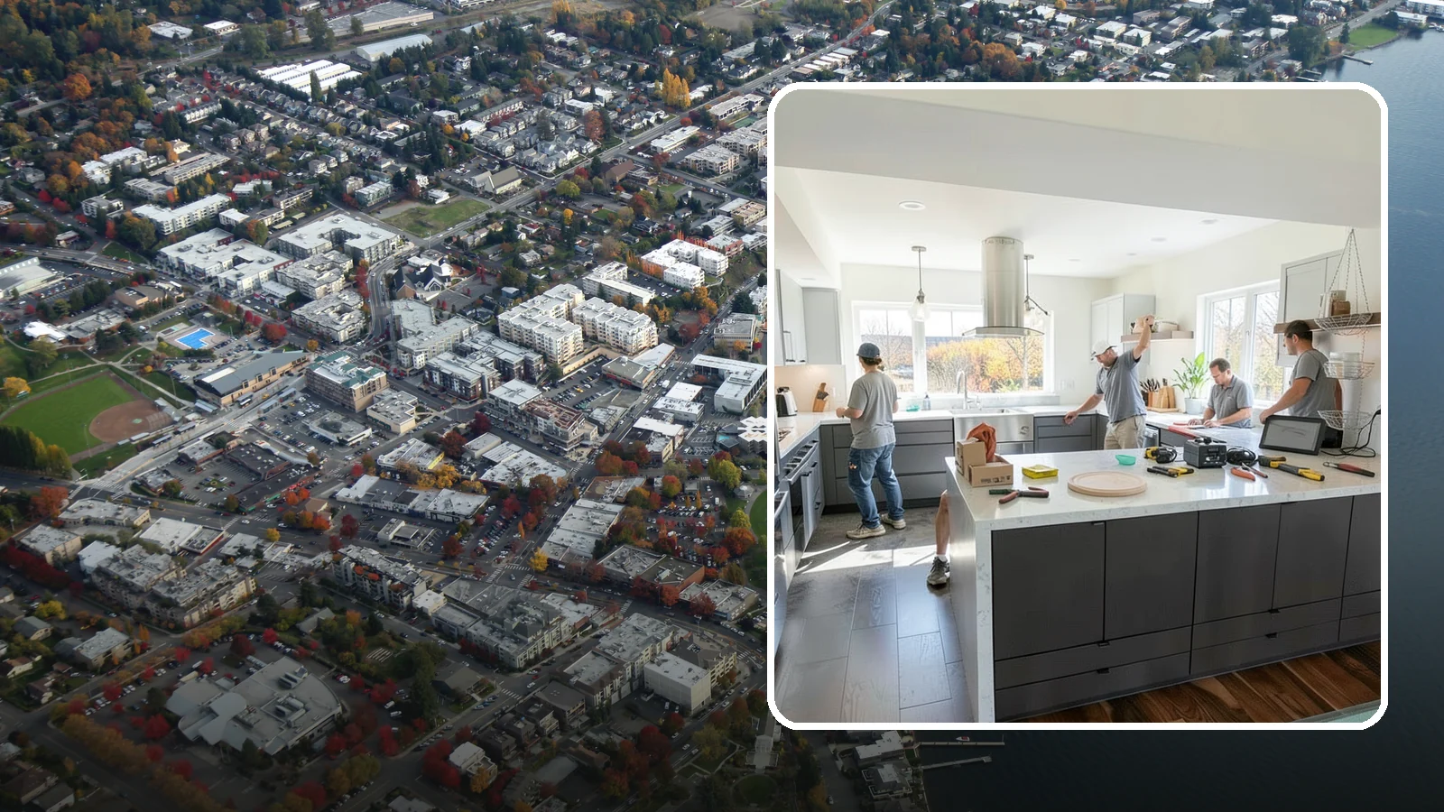 Kitchen Lighting Upgrade in Kirkland, King County, WA - Upgrading your kitchen's overall lighting with layered ambient, task, and accent fixtures for a brighter, more functional space.