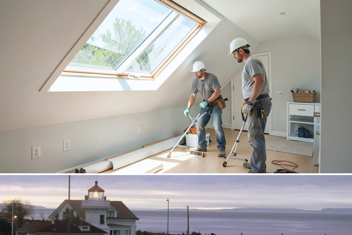 Knee Wall Insulation in Mukilteo, Snohomish County, WA - Knee wall work fits any season and is popular ahead of both summer heat and winter cold.