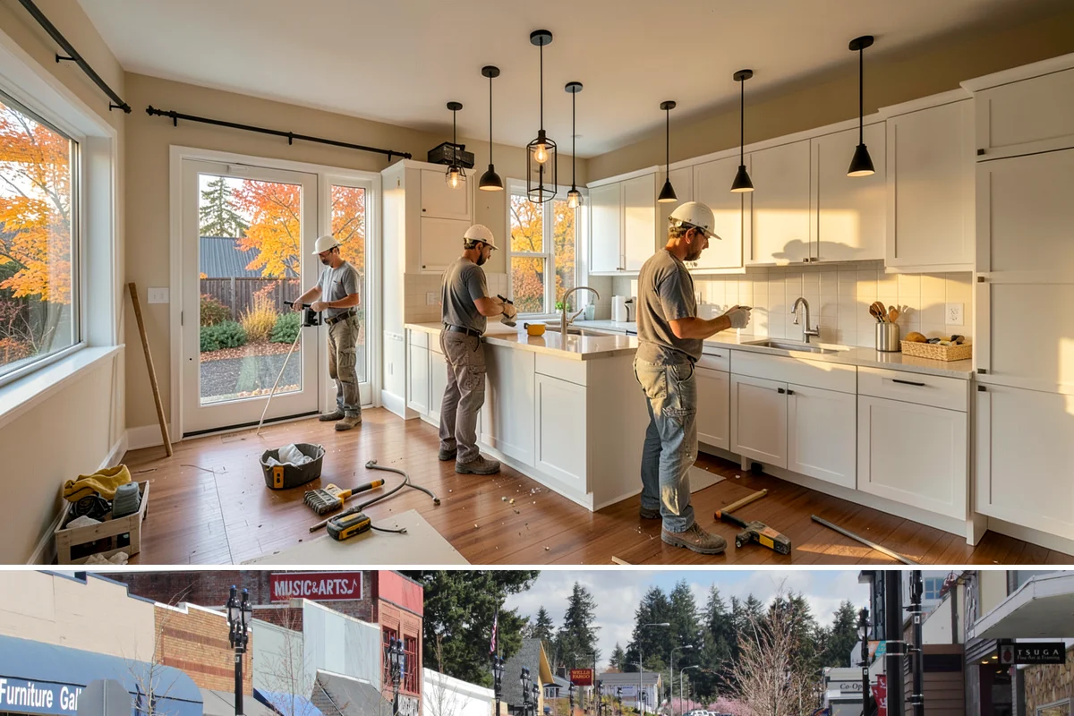 Laminate Countertop Installation in Bothell, King County, WA - Laminate installs indoors year-round and is a fast, weather-proof way to refresh a PNW kitchen.