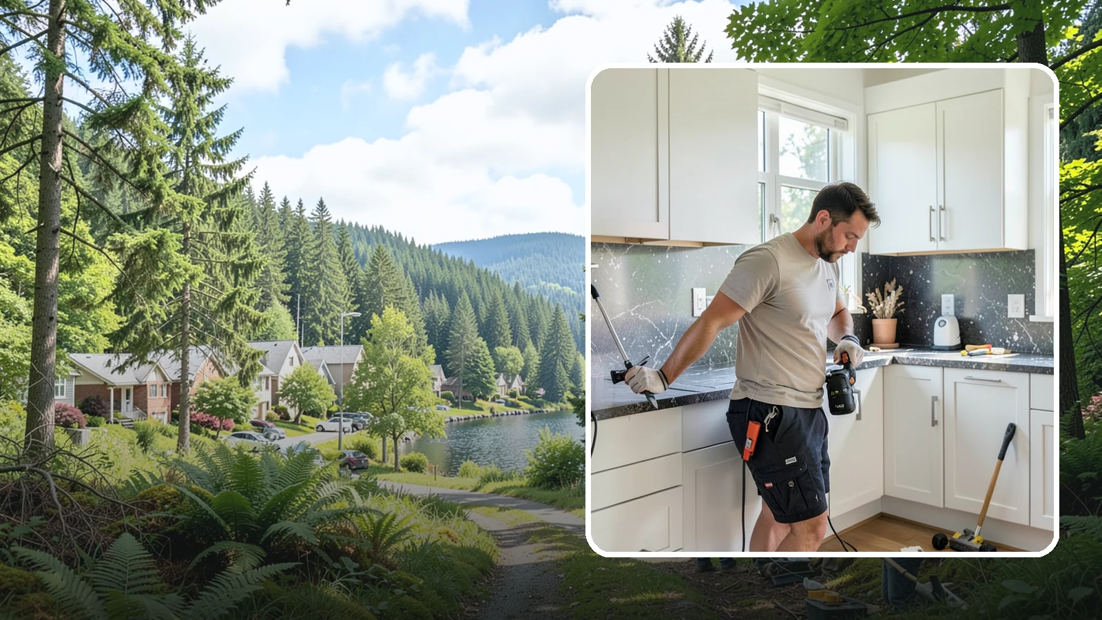 Laminate Countertop Installation in Lake Forest Park, King County, WA - Budget-friendly laminate countertop installation available in countless colors and patterns for a fast kitchen refresh.