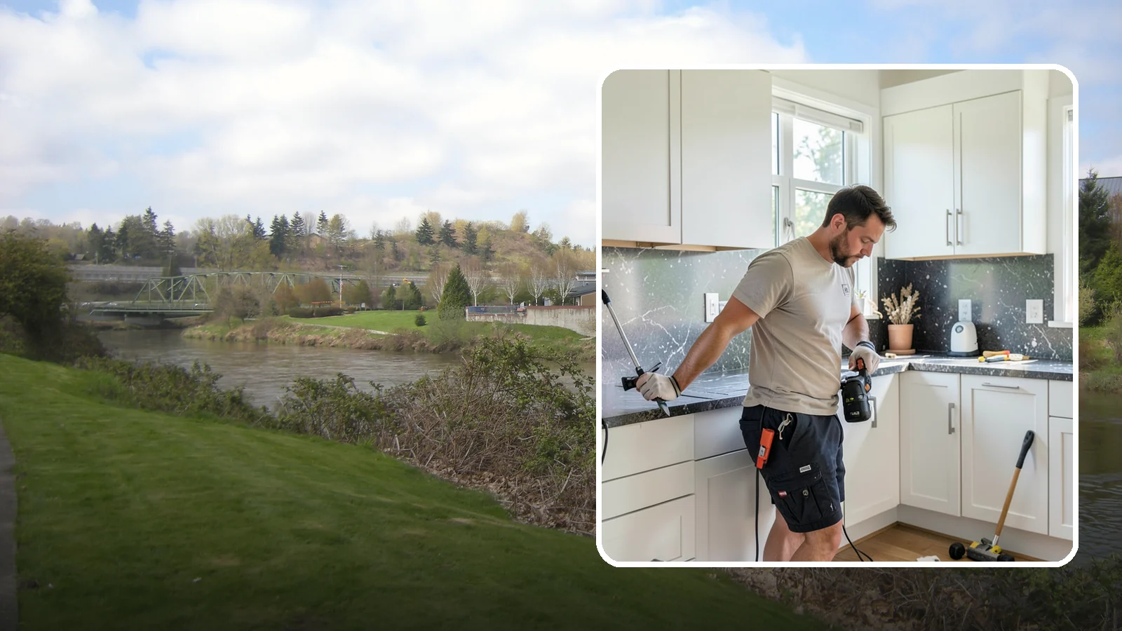Laminate Countertop Installation in Tukwila, King County, WA - Budget-friendly laminate countertop installation available in countless colors and patterns for a fast kitchen refresh.
