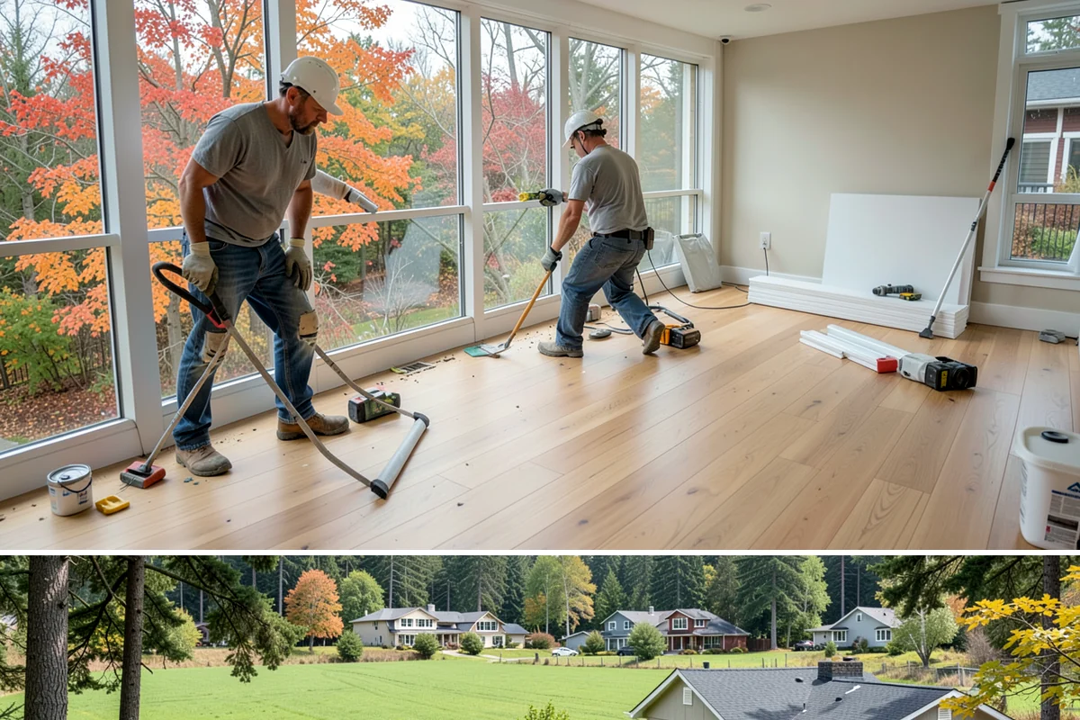 Laminate Flooring Installation in Lyman, Skagit County, WA - Laminate can be installed year-round, though brief acclimation in the home helps it settle before our seasonal humidity shifts.