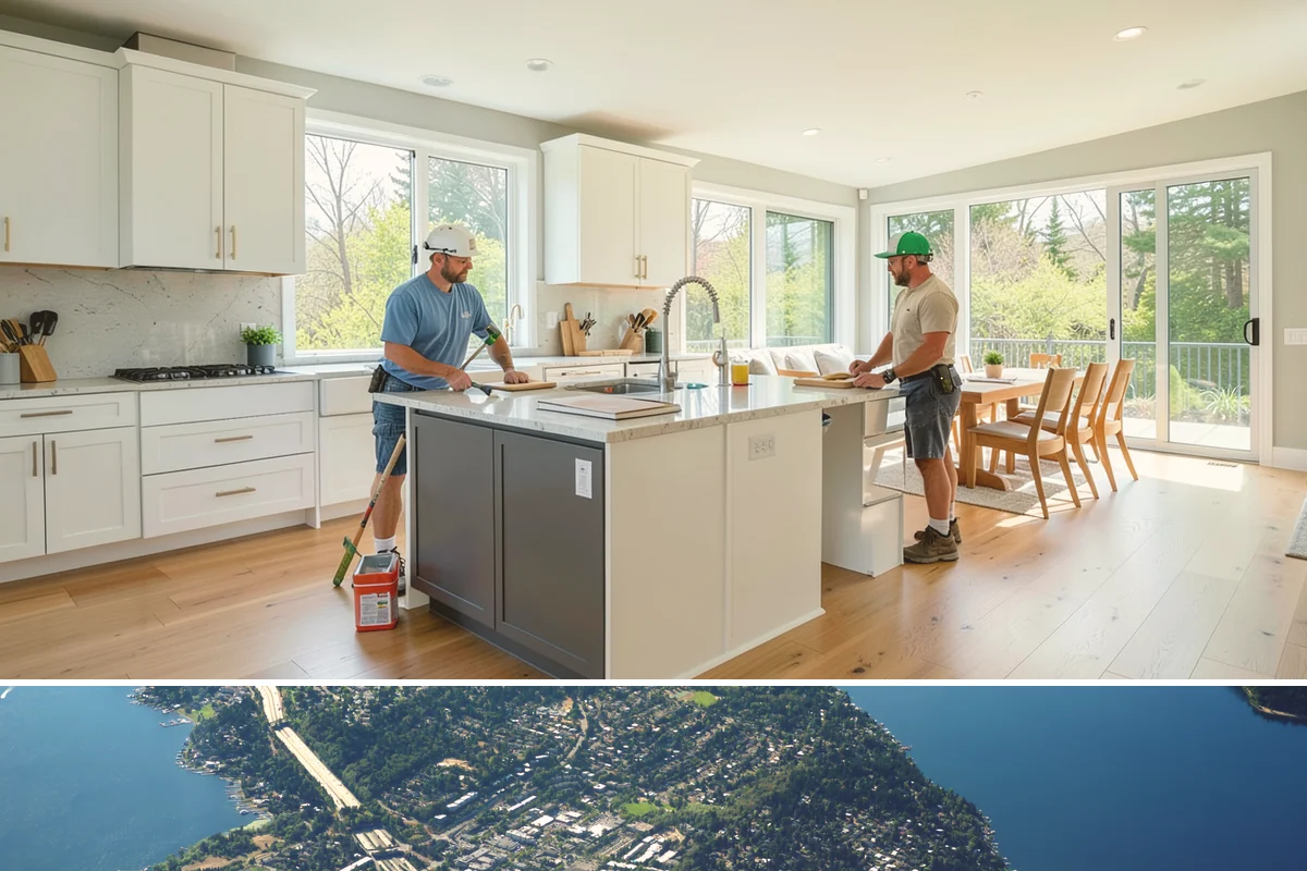 Laminate Flooring Installation in Mercer Island, King County, WA - Laminate can be installed year-round, though brief acclimation in the home helps it settle before our seasonal humidity shifts.