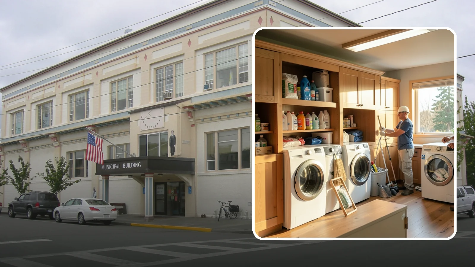 Laundry Room Cabinetry in Anacortes, Skagit County, WA - Installing practical laundry room cabinetry that organizes supplies and hides clutter around your machines.