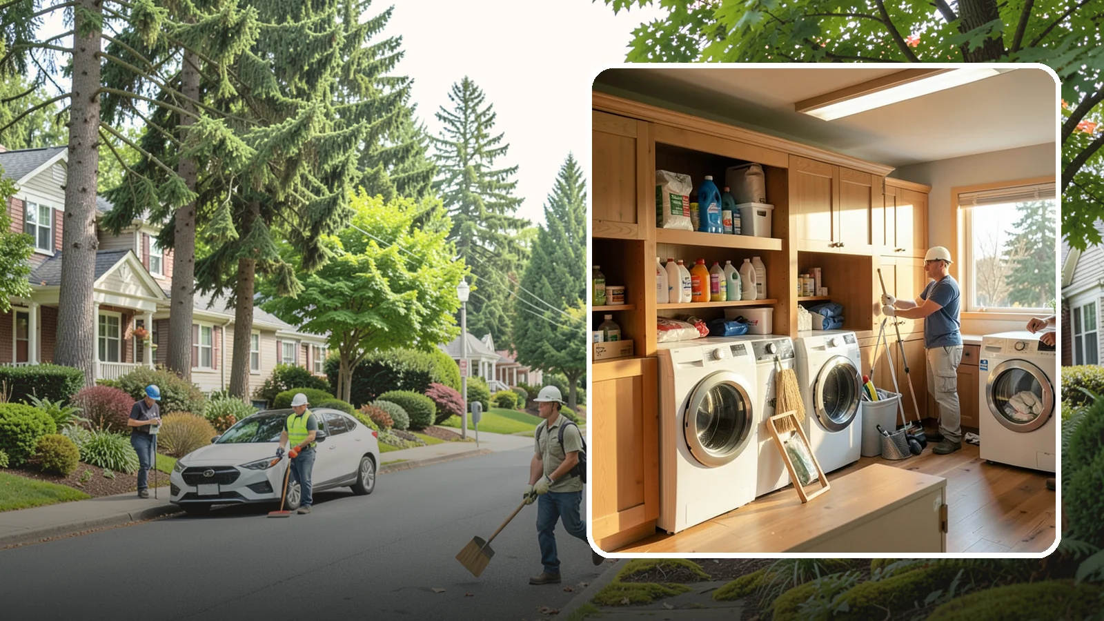 Laundry Room Cabinetry in Beaux Arts Village, King County, WA - Installing practical laundry room cabinetry that organizes supplies and hides clutter around your machines.