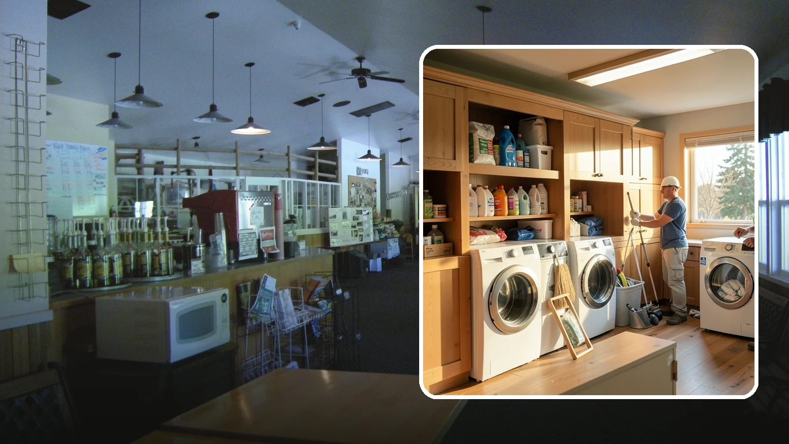 Laundry Room Cabinetry in Black Diamond, King County, WA - Installing practical laundry room cabinetry that organizes supplies and hides clutter around your machines.