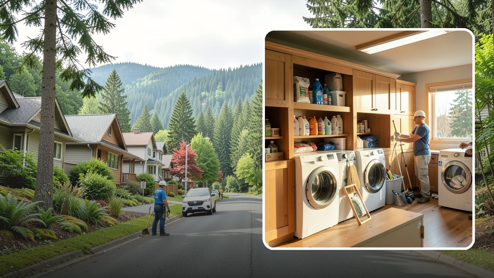 Laundry Room Cabinetry in Darrington, Snohomish County, WA - Installing practical laundry room cabinetry that organizes supplies and hides clutter around your machines.