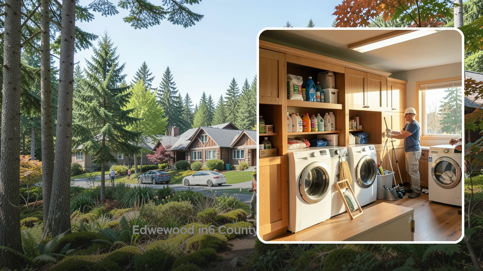 Laundry Room Cabinetry in Edgewood, Pierce County, WA - Installing practical laundry room cabinetry that organizes supplies and hides clutter around your machines.