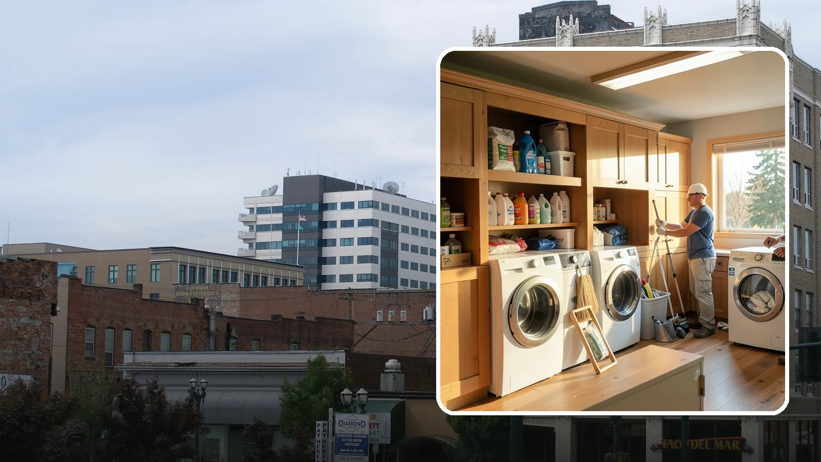 Laundry Room Cabinetry in Everett, Snohomish County, WA - Installing practical laundry room cabinetry that organizes supplies and hides clutter around your machines.