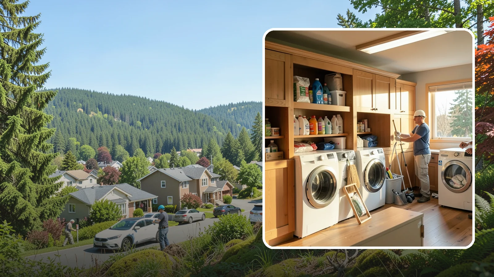 Laundry Room Cabinetry in Index, Snohomish County, WA - Installing practical laundry room cabinetry that organizes supplies and hides clutter around your machines.
