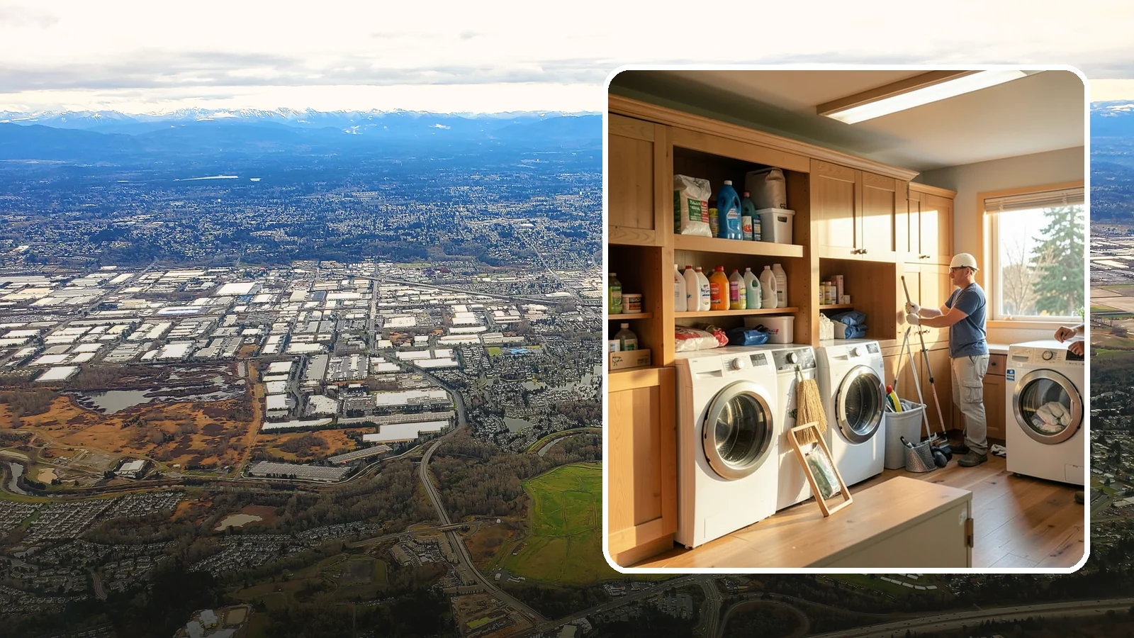 Laundry Room Cabinetry in Kent, King County, WA - Installing practical laundry room cabinetry that organizes supplies and hides clutter around your machines.