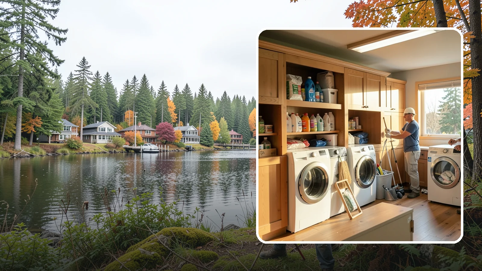 Laundry Room Cabinetry in La Conner, Skagit County, WA - Installing practical laundry room cabinetry that organizes supplies and hides clutter around your machines.