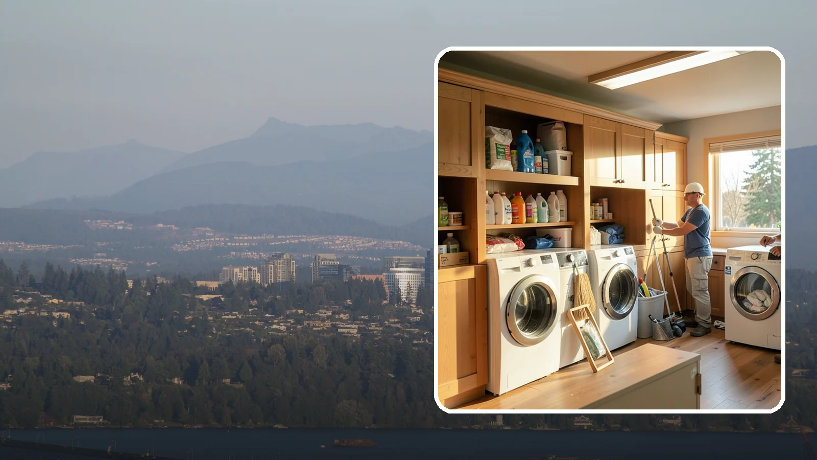 Laundry Room Cabinetry in Medina, King County, WA - Installing practical laundry room cabinetry that organizes supplies and hides clutter around your machines.