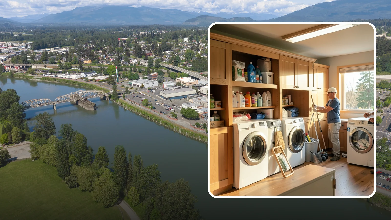Laundry Room Cabinetry in Mount Vernon, Skagit County, WA - Installing practical laundry room cabinetry that organizes supplies and hides clutter around your machines.