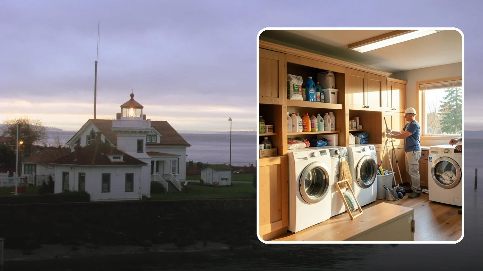 Laundry Room Cabinetry in Mukilteo, Snohomish County, WA - Installing practical laundry room cabinetry that organizes supplies and hides clutter around your machines.