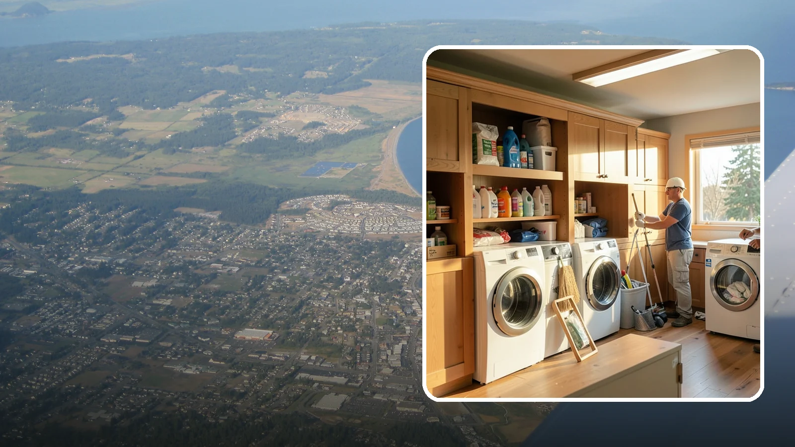 Laundry Room Cabinetry in Oak Harbor, Island County, WA - Installing practical laundry room cabinetry that organizes supplies and hides clutter around your machines.
