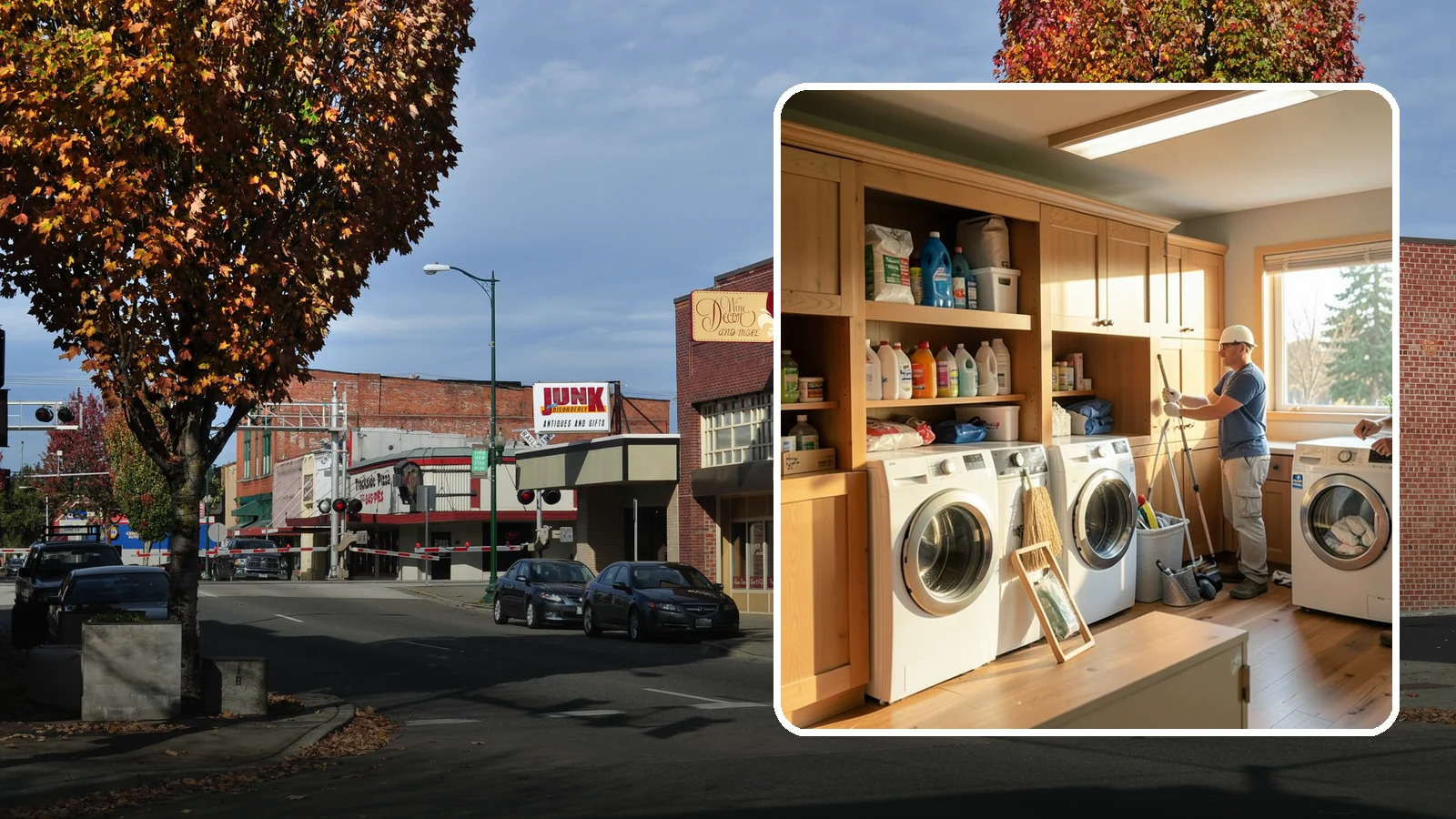 Laundry Room Cabinetry in Puyallup, Pierce County, WA - Installing practical laundry room cabinetry that organizes supplies and hides clutter around your machines.