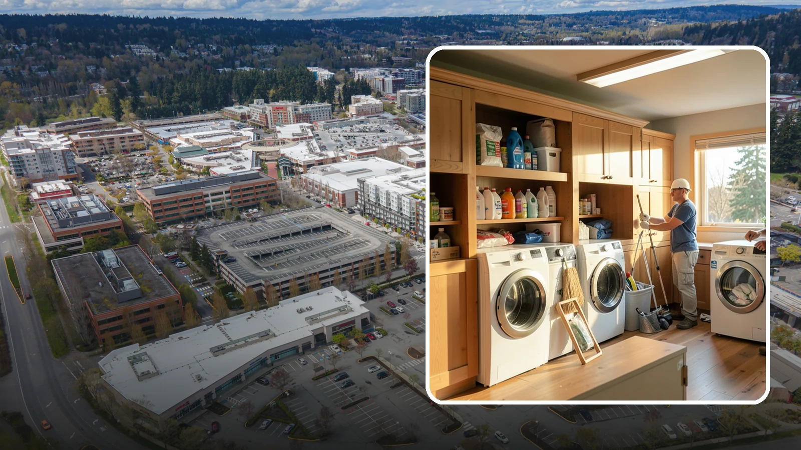 Laundry Room Cabinetry in Redmond, King County, WA - Installing practical laundry room cabinetry that organizes supplies and hides clutter around your machines.