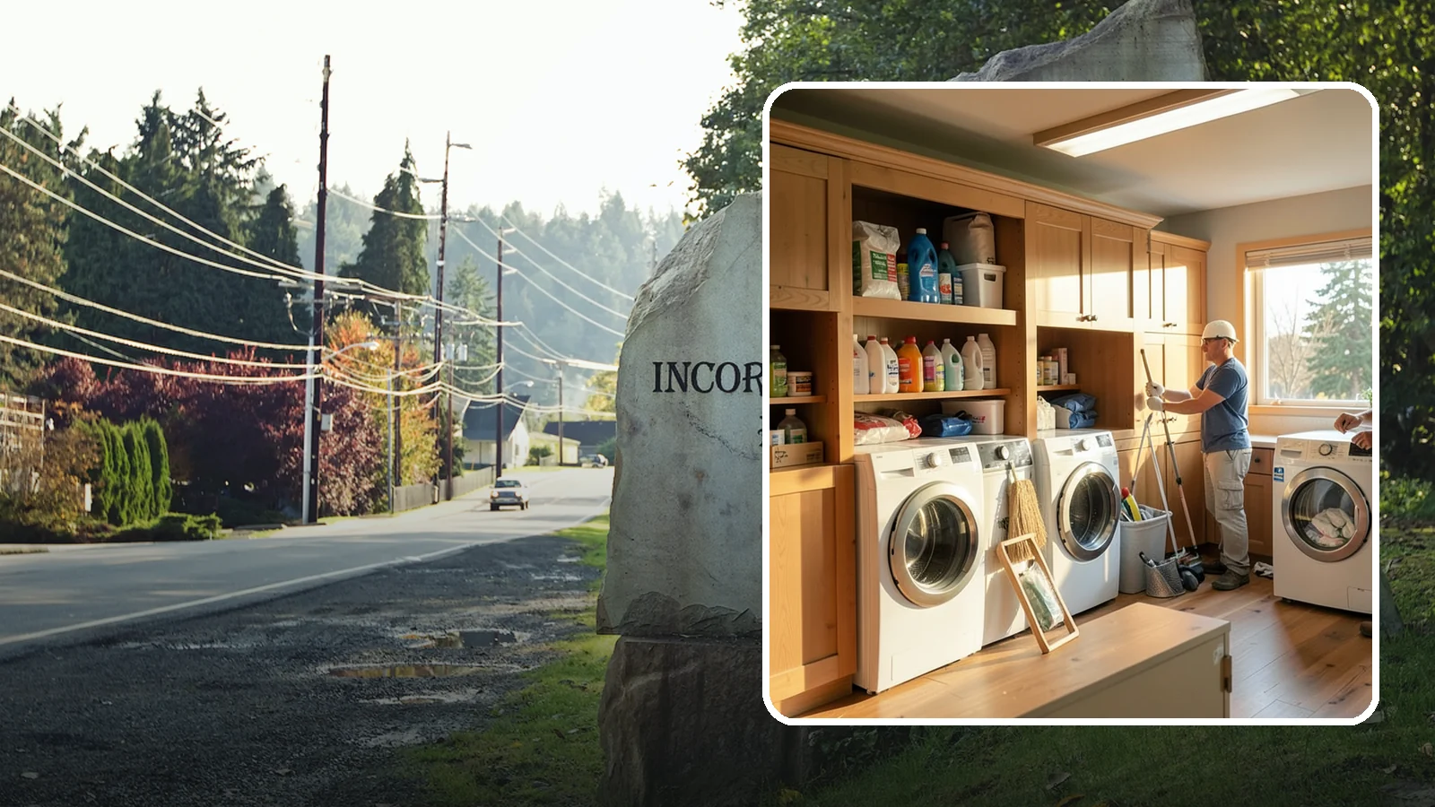 Laundry Room Cabinetry in Wilkeson, Pierce County, WA - Installing practical laundry room cabinetry that organizes supplies and hides clutter around your machines.