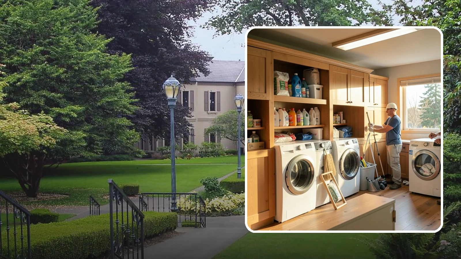 Laundry Room Cabinetry in Woodinville, King County, WA - Installing practical laundry room cabinetry that organizes supplies and hides clutter around your machines.