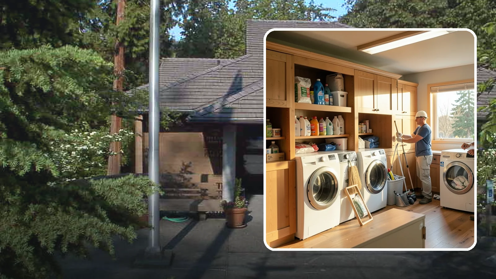 Laundry Room Cabinetry in Yarrow Point, King County, WA - Installing practical laundry room cabinetry that organizes supplies and hides clutter around your machines.