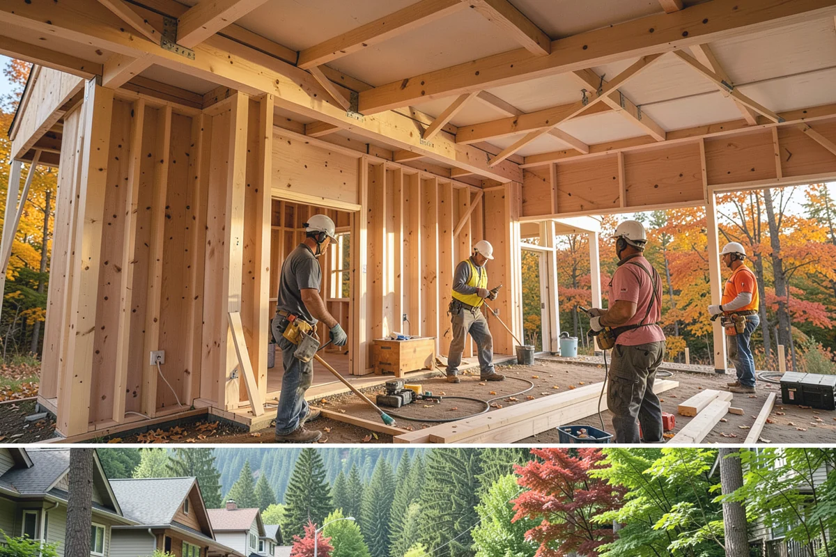 Laundry Room Construction in Darrington, Snohomish County, WA - Drier months from late spring through early fall are best when new construction touches exterior walls or venting penetrations...
