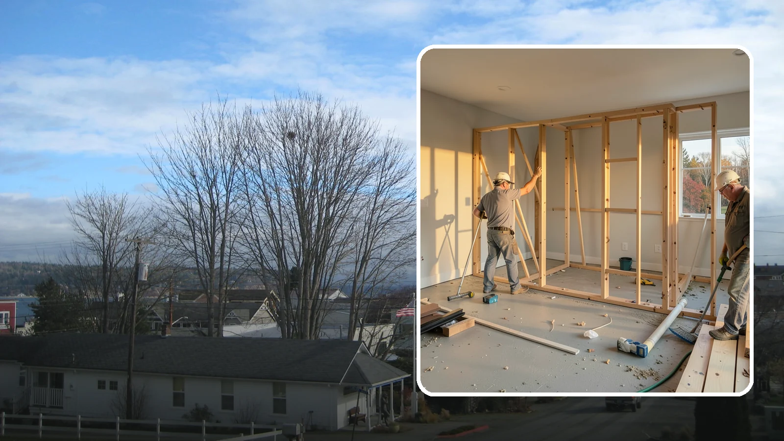 Laundry Room Construction in Langley, Island County, WA - We build brand-new laundry rooms from the framing up, engineered for Western Washington's wet climate and seismic code.
