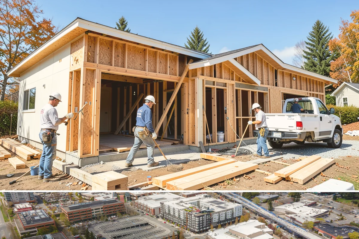 Laundry Room Construction in Redmond, King County, WA - Drier months from late spring through early fall are best when new construction touches exterior walls or venting penetrations...