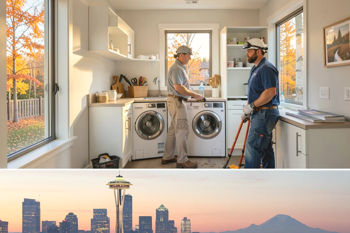 Laundry Room Construction in Seattle, King County, WA - Drier months from late spring through early fall are best when new construction touches exterior walls or venting penetrations...