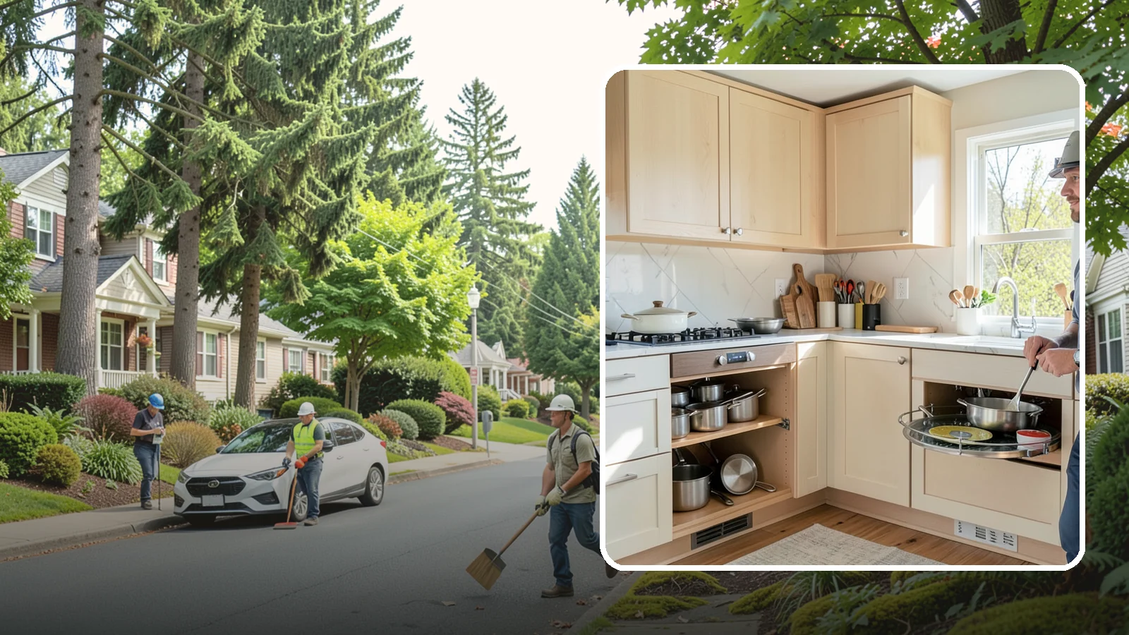Lazy Susan Installation in Beaux Arts Village, King County, WA - Installing a rotating lazy Susan carousel in a corner cabinet to make its dead space fully accessible.