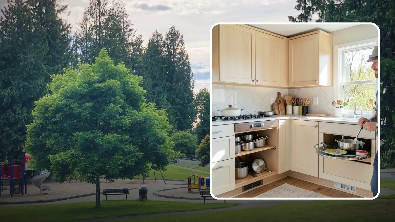 Lazy Susan Installation in Bonney Lake, Pierce County, WA - Installing a rotating lazy Susan carousel in a corner cabinet to make its dead space fully accessible.