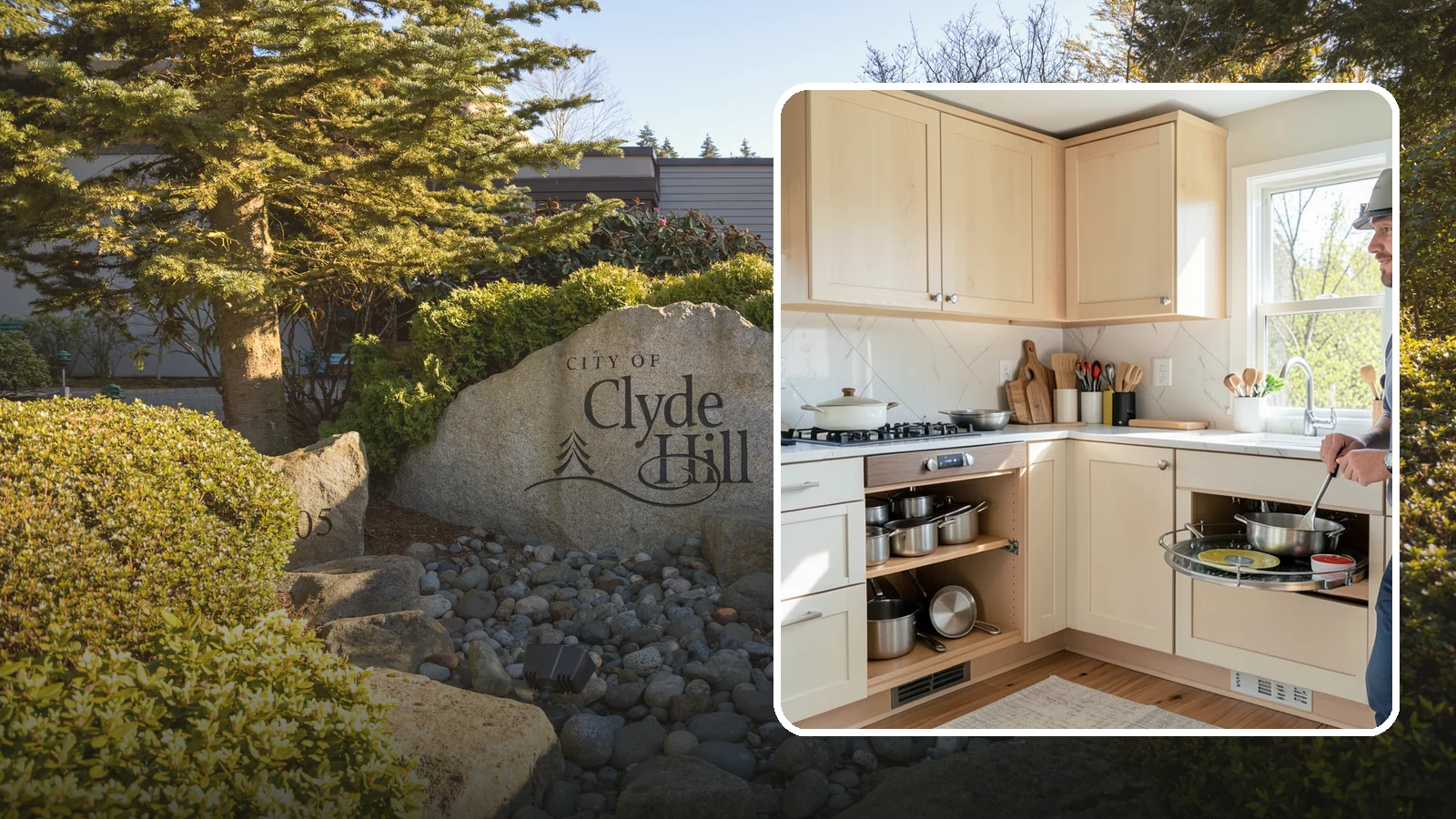 Lazy Susan Installation in Clyde Hill, King County, WA - Installing a rotating lazy Susan carousel in a corner cabinet to make its dead space fully accessible.