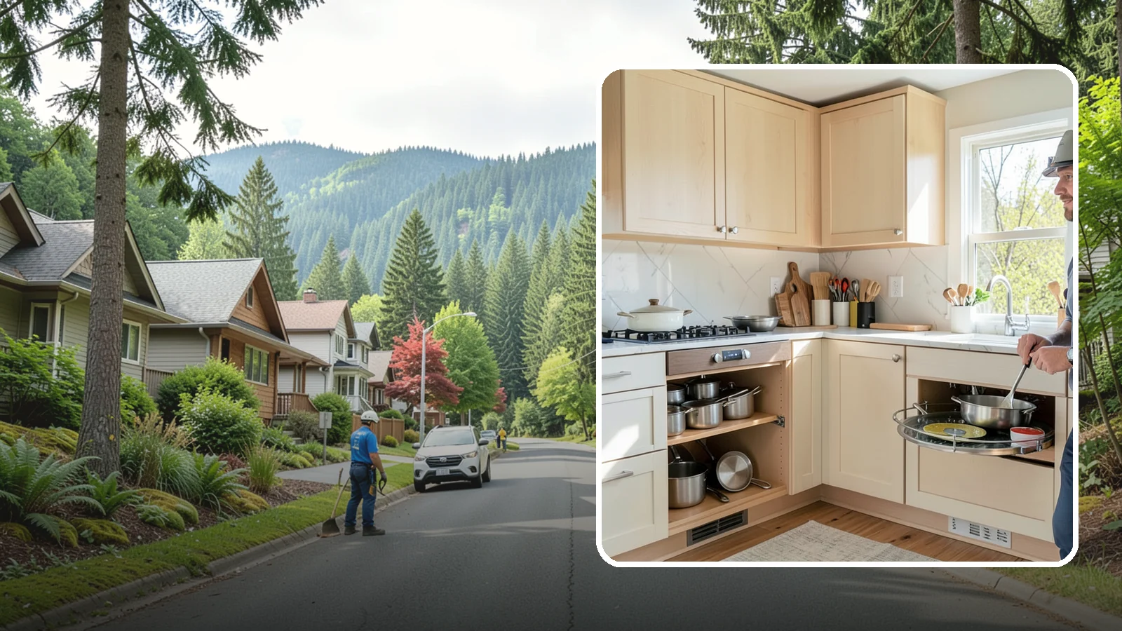 Lazy Susan Installation in Darrington, Snohomish County, WA - Installing a rotating lazy Susan carousel in a corner cabinet to make its dead space fully accessible.